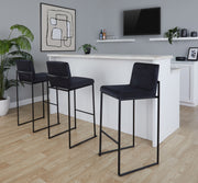 Lumi Source Fuji contemporary high back barstool with elegant design, showcasing a sleek modern stool set with cushioned seating