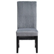 Kini - Side Chair (Set of 2) - Gray Corduroy & Black - R&R Furniture Gallery (Fountain Valley, CA)