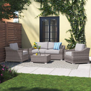 Outdoor Wicker Conversation Set With Cushions, All Weather - R&R Furniture Gallery (Fountain Valley, CA)