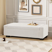 Textured Boucle Ottoman Bench With Hinged Lid For Seating And Storage - Beige - R&R Furniture Gallery (Fountain Valley, CA)