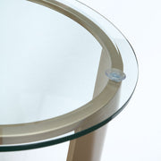 Houston - Round Chairside Table - Brushed Gold - R&R Furniture Gallery (Fountain Valley, CA)