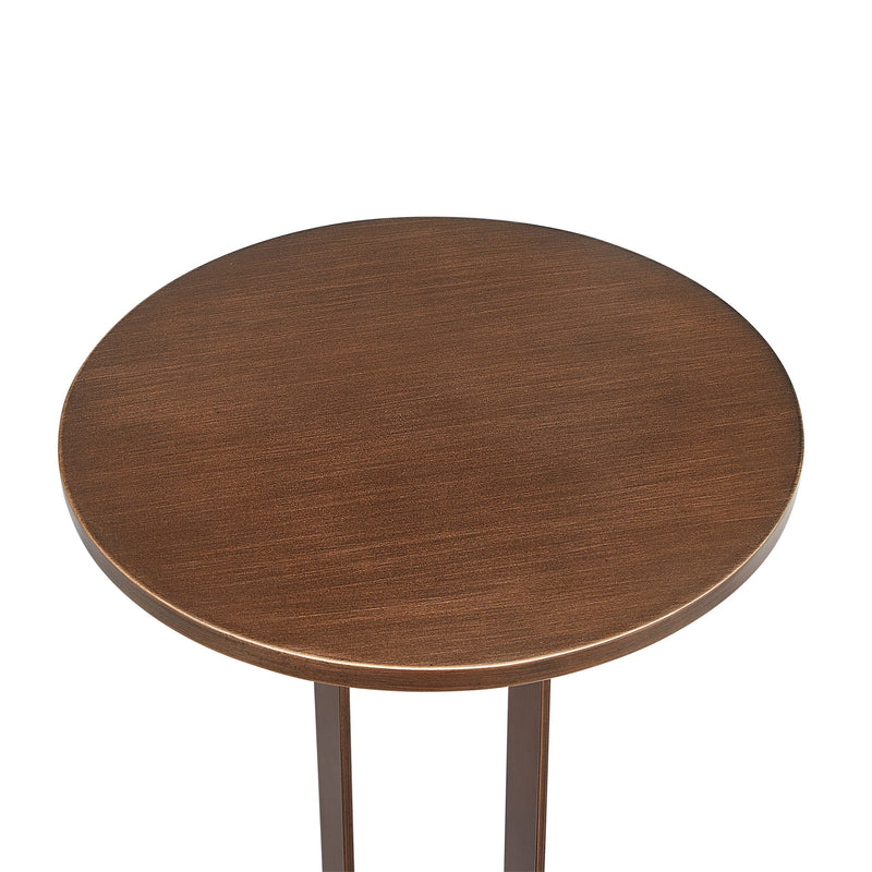 Tareel - Round Accent Table With Open Oval Pedestal - Antique Bronze - R&R Furniture Gallery (Fountain Valley, CA)