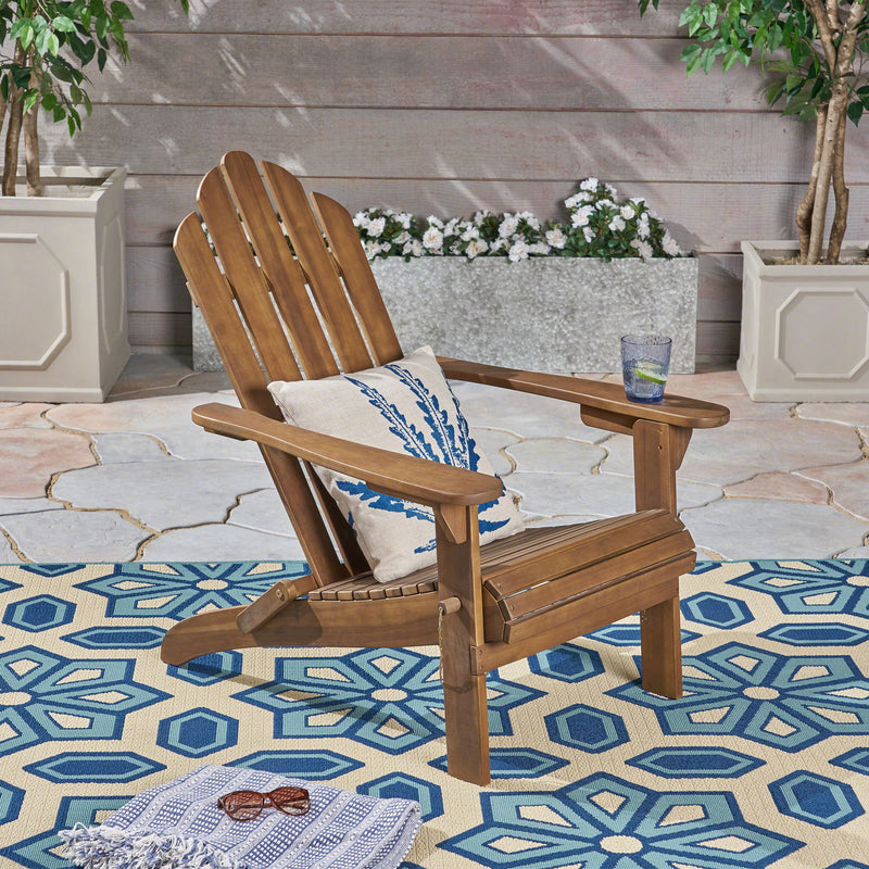 Aurascape - Outdoor Acacia Wood Foldable Adirondack Chair - R&R Furniture Gallery (Fountain Valley, CA)