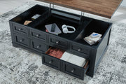 Wildenauer - Lift Top Cocktail Table - Brown / Black - R&R Furniture Gallery (Fountain Valley, CA)