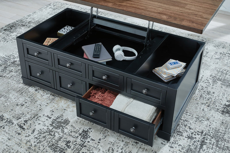 Wildenauer - Lift Top Cocktail Table - Brown / Black - R&R Furniture Gallery (Fountain Valley, CA)