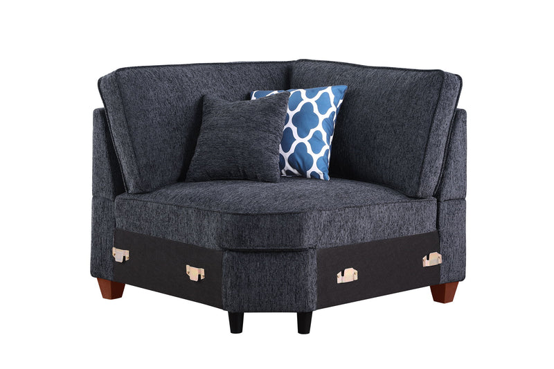 Gina - Sectional Sofa With Ottoman - Black - R&R Furniture Gallery (Fountain Valley, CA)