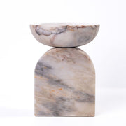 Marble Balanced Candle Holder - White Brown - R&R Furniture Gallery (Fountain Valley, CA)