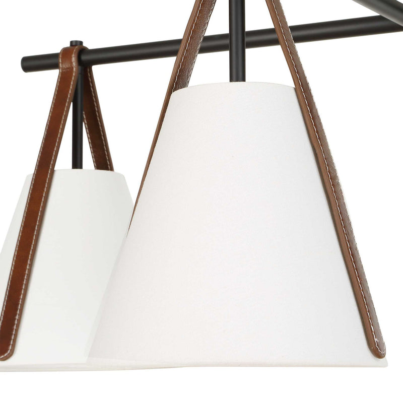 Reins - Accent Straps 4 Light Chandelier - Black