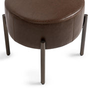 Classic Home Aimie accent stool with wooden legs and upholstered seat, designed for stylish interior decor.