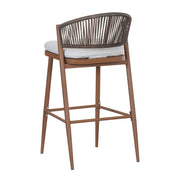 Outdoor Bar Height Metal Frame Counter Stools With Scallop Shaped Backrest & Water Resistant Cushions - R&R Furniture Gallery (Fountain Valley, CA)