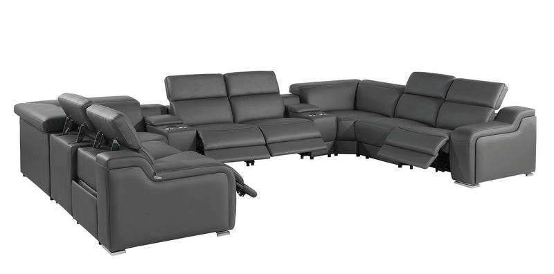 1116 - 10-Piece U-Shaped Sectional Sofa In With 4 Power Recliners & Power Headrests