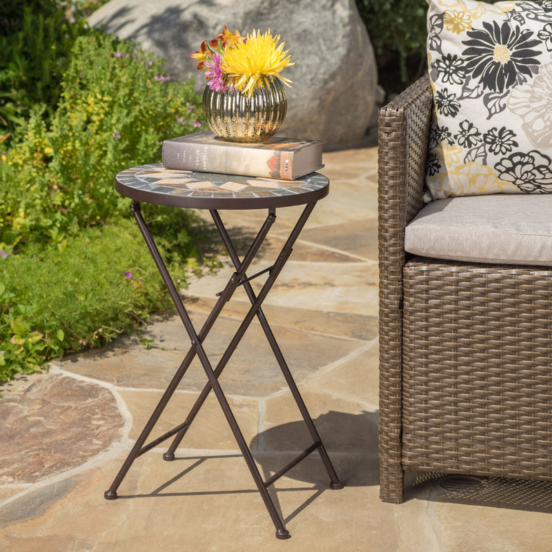 Silvester - End Table - Beige / Black - R&R Furniture Gallery (Fountain Valley, CA)