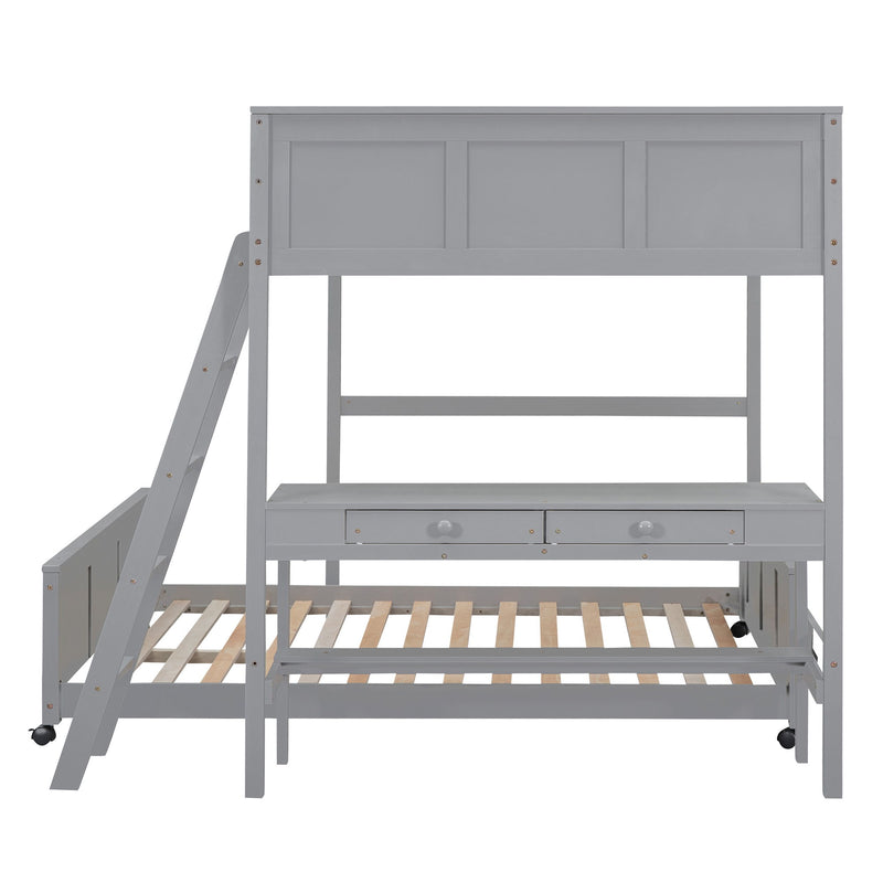 Full Over Full Bunk Bed With Desk - R&R Furniture Gallery (Fountain Valley, CA)