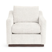 Classic Home Aspen arm chair with plush beige upholstery and wooden legs, stylish accent chair for living room decor
