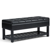 Saxon - Upholstered Transitional Storage Ottoman Bench - R&R Furniture Gallery (Fountain Valley, CA)