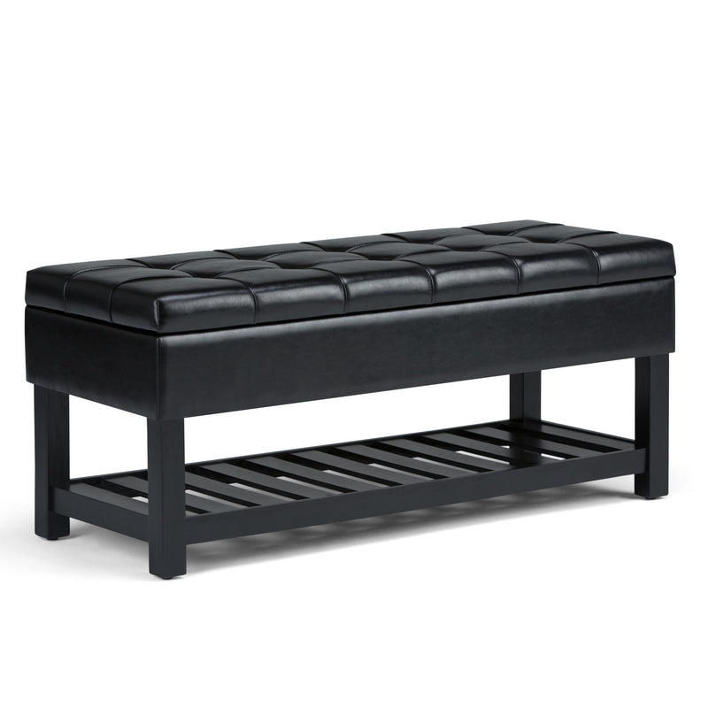 Saxon - Upholstered Transitional Storage Ottoman Bench - R&R Furniture Gallery (Fountain Valley, CA)