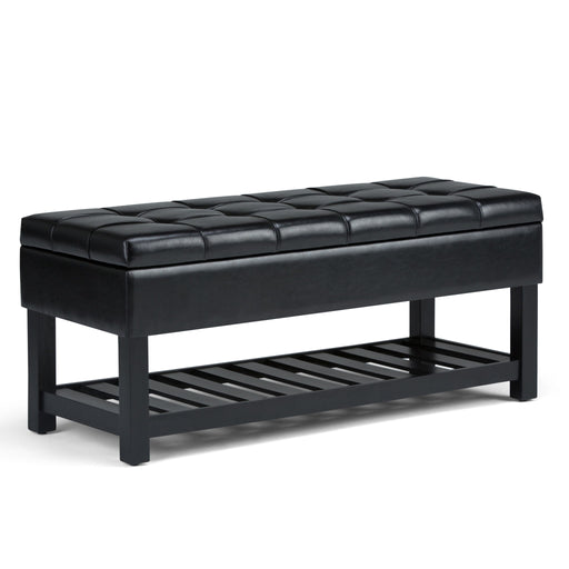 Saxon - Upholstered Transitional Storage Ottoman Bench - R&R Furniture Gallery (Fountain Valley, CA)