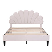 Upholstered Platform Bed With Flower Pattern Headboard - R&R Furniture Gallery (Fountain Valley, CA)