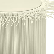 TOV Furniture Rafa outdoor side table with a sleek, modern design and round top, perfect for patio or garden use.