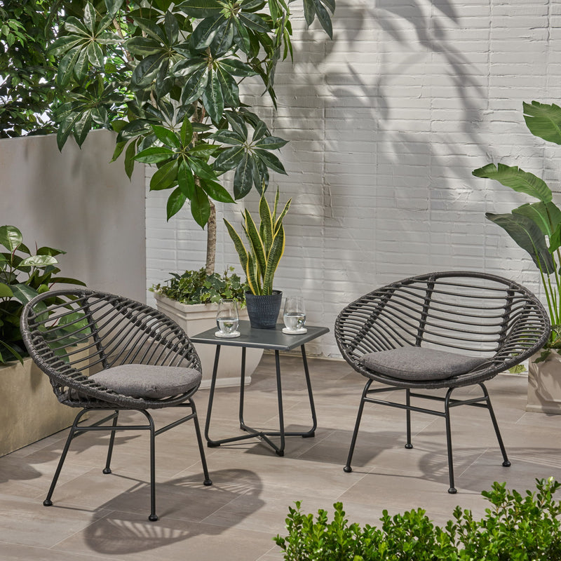 Cordella - Outdoor Woven Wicker Chairs With Cushions, (Set of 2) - R&R Furniture Gallery (Fountain Valley, CA)