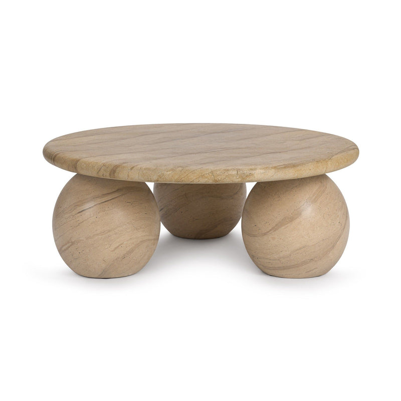 Elaria - Outdoor Round Coffee Table - Beige - R&R Furniture Gallery (Fountain Valley, CA)