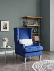 Elegant traditional arm chair by Glory Furniture with wooden legs and upholstered seat, showcasing classic design and craftsmanship.