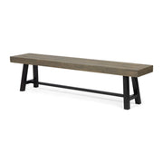 Outdoor Patio Bench - Gray / Rustic Metal - R&R Furniture Gallery (Fountain Valley, CA)