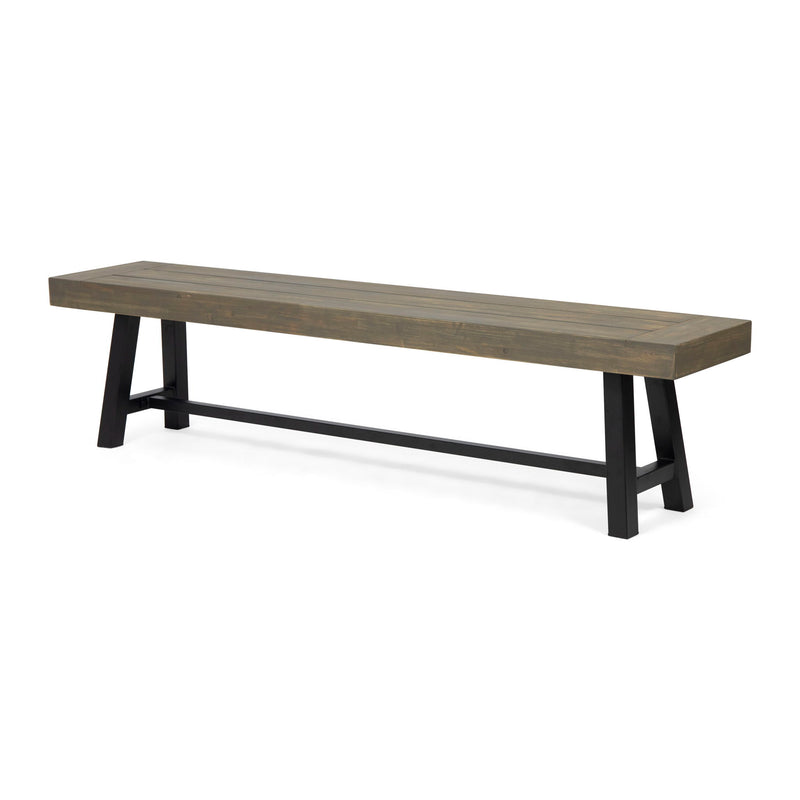 Outdoor Patio Bench - Gray / Rustic Metal - R&R Furniture Gallery (Fountain Valley, CA)