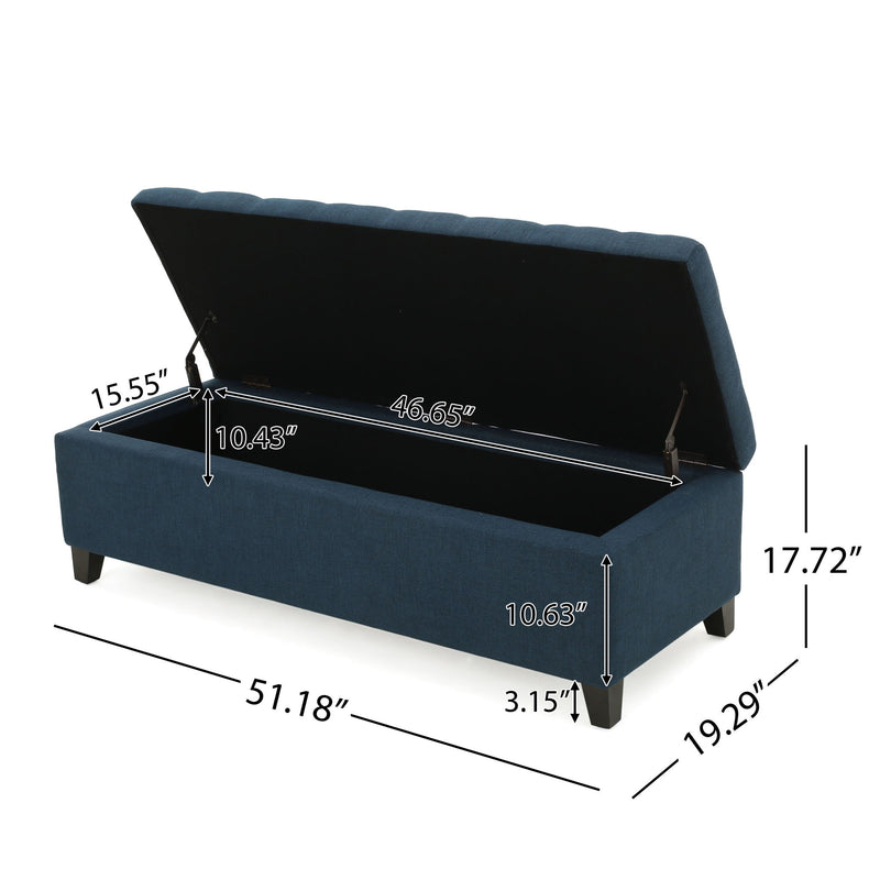 Upholstered Storage Ottoman Bench, Foot Rest For Bedroom - R&R Furniture Gallery (Fountain Valley, CA)