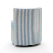 TOV Furniture Alyssa striped rolling desk chair with padded seat and backrest, black and white striped fabric, on caster wheels.