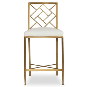 Fretwork - Counter Stool - Brass / White