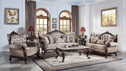 Benbek - Sofa With 5 Pillows - Fabric & Antique Oak - R&R Furniture Gallery (Fountain Valley, CA)