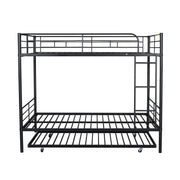 DreamHaus steel construction bunk bed with sturdy frame, featuring two stacked sleeping areas and safety railings.