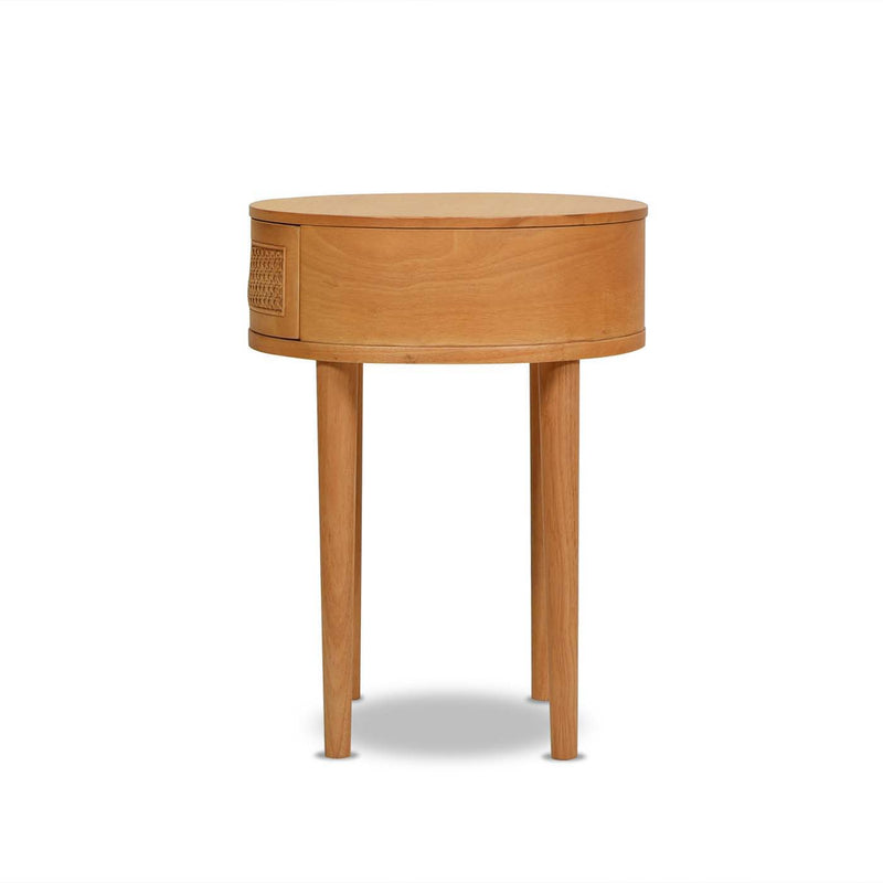 Cabana - Round Cane Storage Side Table - Natural Brown Oak - R&R Furniture Gallery (Fountain Valley, CA)
