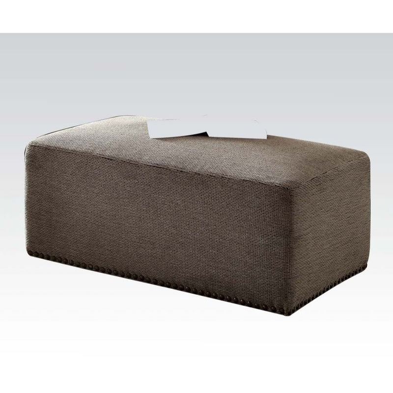 Ushury - Ottoman - Gray Chenille 2-Tone) - R&R Furniture Gallery (Fountain Valley, CA)