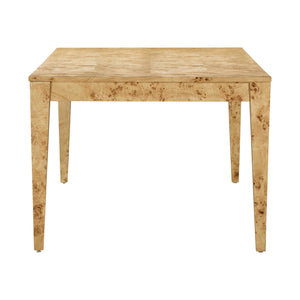 Rectangular dining table by TOV Furniture with natural burl finish, showcasing a stylish and sturdy design for dining spaces.