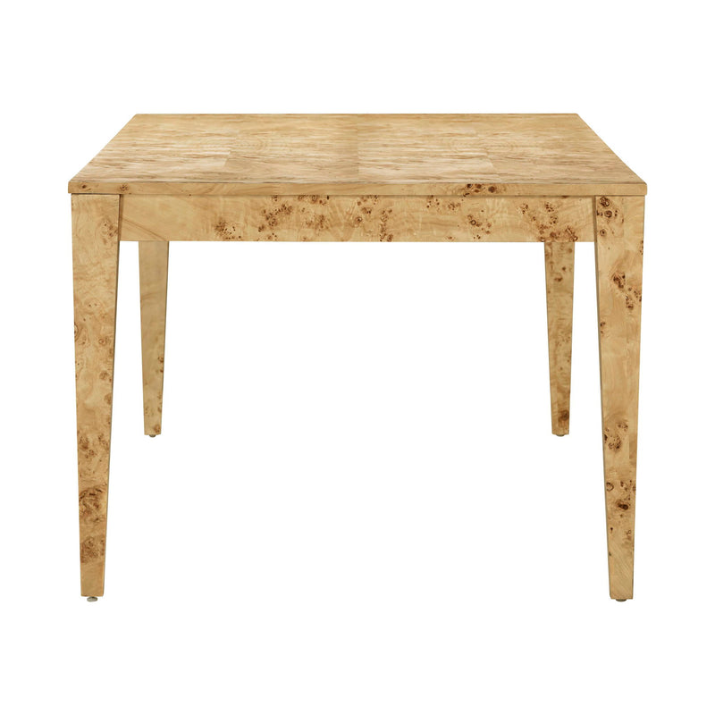 Rectangular dining table by TOV Furniture with natural burl finish, showcasing a stylish and sturdy design for dining spaces.
