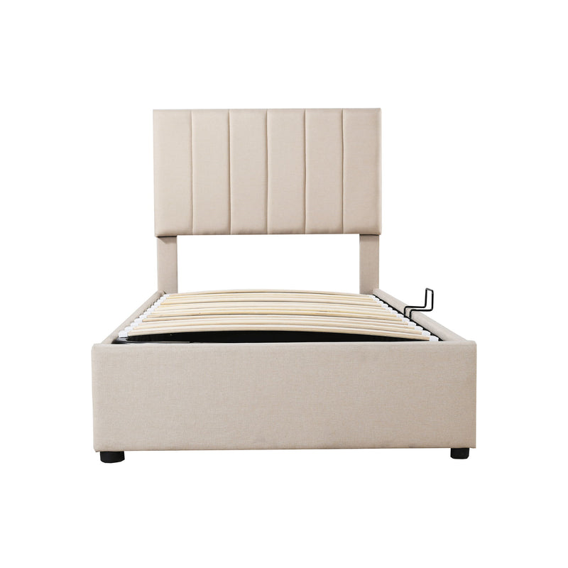 Upholstered Platform Bed With A Hydraulic Storage System - R&R Furniture Gallery (Fountain Valley, CA)