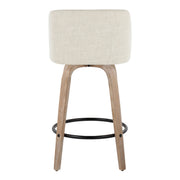 Toriano - Contemporary Fixed Height Counter Stool Swivel & Round Footrest (Set of 2) - R&R Furniture Gallery (Fountain Valley, CA)