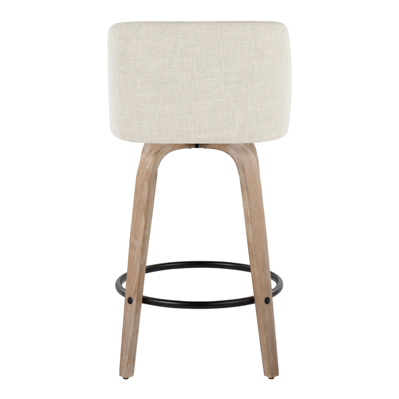 Toriano - Contemporary Fixed Height Counter Stool Swivel & Round Footrest (Set of 2) - R&R Furniture Gallery (Fountain Valley, CA)