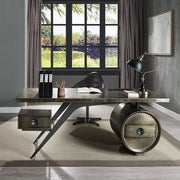 Brancaster - Executive Writing Desk With USB - Bronze Aluminum - R&R Furniture Gallery (Fountain Valley, CA)