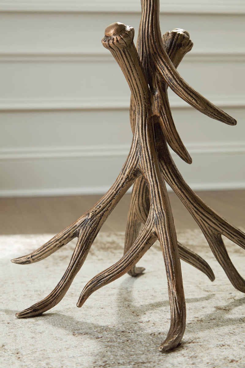 Lemkins - Accent Table - Black / Antique Gold Finish - R&R Furniture Gallery (Fountain Valley, CA)
