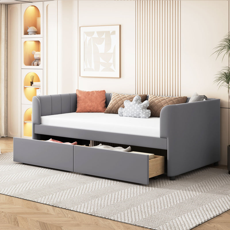 Upholstered Daybed With Ergonomic Design Backrest - R&R Furniture Gallery (Fountain Valley, CA)