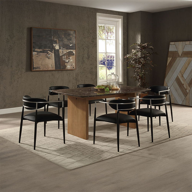 Jaramillo - Dining Table - Marble Top & Natural Finish - R&R Furniture Gallery (Fountain Valley, CA)
