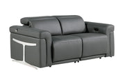 1126 - Top Grain Power Reclining Italian Leather Loveseat - R&R Furniture Gallery (Fountain Valley, CA)