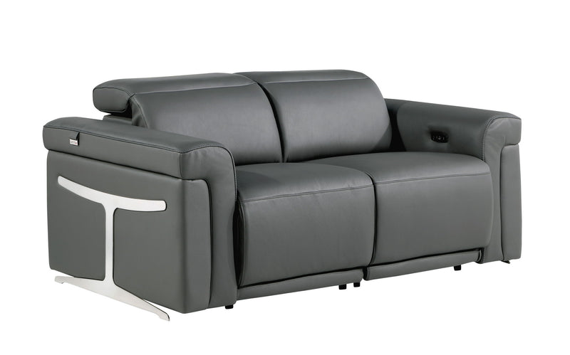 1126 - Top Grain Power Reclining Italian Leather Loveseat - R&R Furniture Gallery (Fountain Valley, CA)