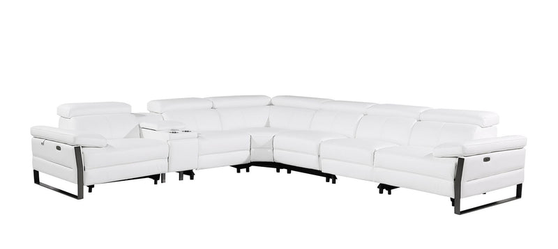 1246 - 7-Piece L-Shaped Modular Power Reclining Sectional With 4 Power Recliners And Power Headrests