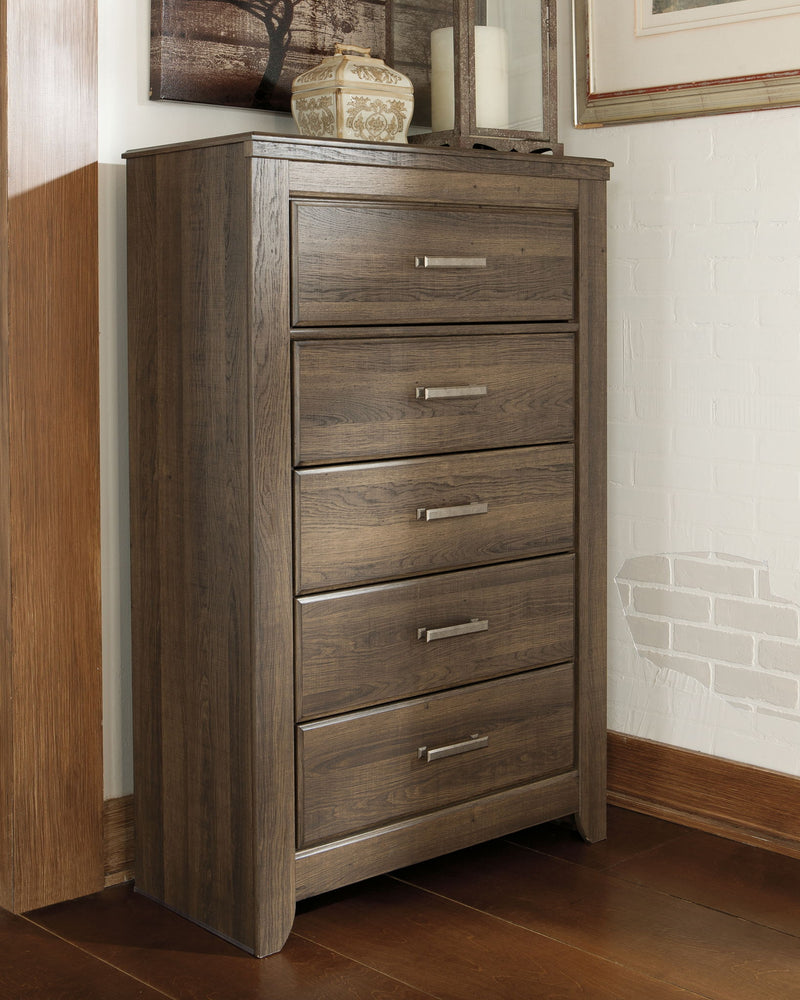 Juararo - Five Drawer Chest - Dark Brown - R&R Furniture Gallery (Fountain Valley, CA)
