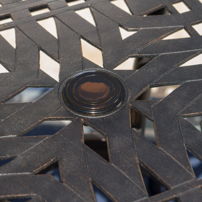 Enchantia - Outdoor Square Dining Table With Weave Tabletop And Flared Legs - Copper - R&R Furniture Gallery (Fountain Valley, CA)
