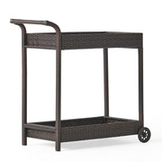 Resin Wicker Bar Cart With Metal Frame - Brown - R&R Furniture Gallery (Fountain Valley, CA)